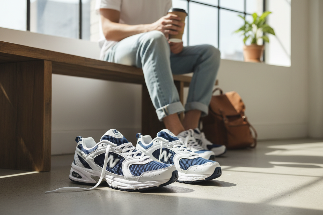 New balance 530 navy white in lifestyle